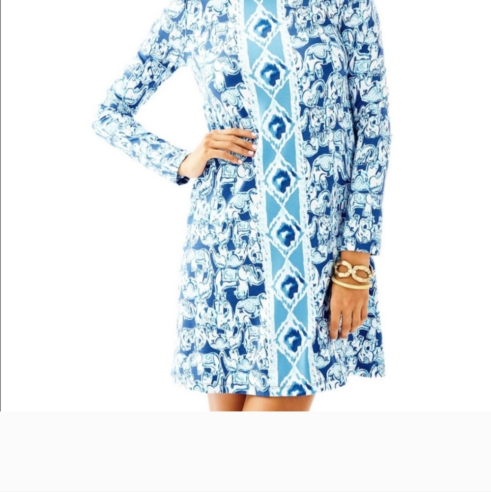 Lilly Pulitzer Ophelia swing A-line dress. Long sleeve Knit stretch.